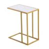 Bituman C Shaped Marble Sticker Side Table Couch Snack End Table Small Coffee Table Night Stands Table Portablle Laptop Holder with Adjustable Feet for Couch Bed Recliner, Gold view 1