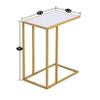 Bituman C Shaped Marble Sticker Side Table Couch Snack End Table Small Coffee Table Night Stands Table Portablle Laptop Holder with Adjustable Feet for Couch Bed Recliner, Gold view 3