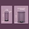 NENYAO Indoor Garbage Cans Outdoor Stainless Steel Foot-Operated Fog Purple Trash Can with Lid,Blocking Smell,Waste Paper Basket,for Hotel/Home/Bedroom/Kitchen,Etc. Trash Cans for Kitchen Bedroom view 2