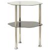 2-Tier Side Table,Coffe Table,Balcony Table,Apartment Desk, Bedroom Side Tables,Sofa Tables,Snack Table,for Living Room, Bedroom, Lounge, Office, Transparent & Black 15"x15"x19.7" Tempered Glass view 3
