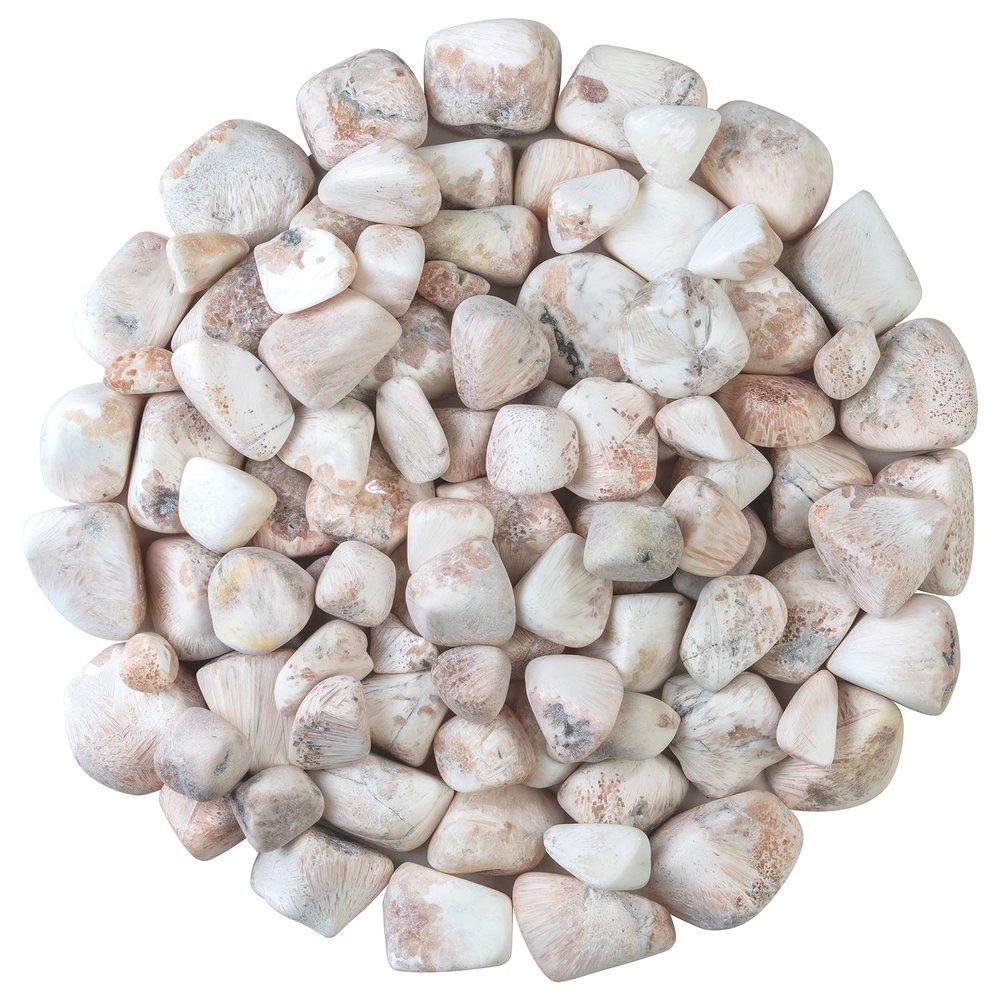 ZAICUS 1lb Scolecite Tumbled Stones | Polished Crystals Healing | Natural Stones | Feng Shui | Chakra Balancing | Good Luck | Reiki Gift | Home Decor | Size 20-25 mm