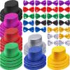Zhanmai 48 Pcs Cosplay Party Costume Accessories 24 Party Hats for Adults Funny Top Hats Bulk 24 Adjustable Sequin Bow Tie(Colorful) view 1