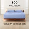 Real 800 Thread Count 4 PC Queen Sheet Set - My-Dreams-&-Pillow-Sheet-Set-100%-Giza-Egyptian-Cotton - Fits Mattresses up to 15 Inches Deep Pocket - Soft Sateen Weave - (Queen, Light Blue) view 2