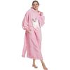 Aemilas Long Wearable Blanket Hoodie - Light Pink, Pet Friendly Oversized Hooded Blanket with Giant Pocket for Cats & Dogs, Cozy Fleece Gift for Women, Mom, Wife,Girlfriend view 1