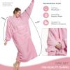 Aemilas Long Wearable Blanket Hoodie - Light Pink, Pet Friendly Oversized Hooded Blanket with Giant Pocket for Cats & Dogs, Cozy Fleece Gift for Women, Mom, Wife,Girlfriend view 3