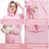 Aemilas Long Wearable Blanket Hoodie - Light Pink, Pet Friendly Oversized Hooded Blanket with Giant Pocket for Cats & Dogs, Cozy Fleece Gift for Women, Mom, Wife,Girlfriend view 4