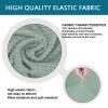 2 Pieces Stretch Club Chair Slipcover Jacquard Tub Chair Cover Armchair Covers, Non-Slip Barrel Chair Cover for Dining Living Room Office Chair -Green-3 view 2