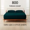 Maayu String Real 800 Thread Count 4 PC Queen Sheet Set - My-Dreams-&-Pillow-Sheet-Set-100%-Giza-Egyptian-Cotton - Fits Mattresses up to 15 Inches Deep Pocket - Soft Sateen Weave - (Queen, Teal Blue) view 2