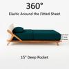 Maayu String Real 800 Thread Count 4 PC Queen Sheet Set - My-Dreams-&-Pillow-Sheet-Set-100%-Giza-Egyptian-Cotton - Fits Mattresses up to 15 Inches Deep Pocket - Soft Sateen Weave - (Queen, Teal Blue) view 3