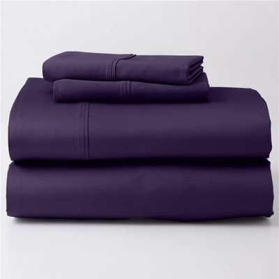 Maayu String Real 800 Thread Count 4 PC Queen Sheet Set - My-Dreams-&-Pillow-Sheet-Set-100%-Giza-Egyptian-Cotton - Fits Mattresses up to 15 Inches Deep Pocket - Soft Sateen Weave - (Queen, Plum)