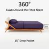 Maayu String Real 800 Thread Count 4 PC Queen Sheet Set - My-Dreams-&-Pillow-Sheet-Set-100%-Giza-Egyptian-Cotton - Fits Mattresses up to 15 Inches Deep Pocket - Soft Sateen Weave - (Queen, Plum) view 3
