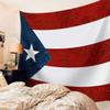 YOKOU Wall Tapestry, Puerto Rico Flag with Leaves Texture Blue Red Wall Hanging Tapestries for Bedroom, Dorm, Living Room, Home Dcor 51"X59" view 3