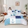 Anchor Pattern Comforter Set Cartoon Whale Bedding Set for Kids Girls Women Adults Stripes Grid Comforter Blue Navy White Quilted Duvet Set Bedroom Collection Twin Size 2Pcs view 1
