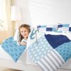 Anchor Pattern Comforter Set Cartoon Whale Bedding Set for Kids Girls Women Adults Stripes Grid Comforter Blue Navy White Quilted Duvet Set Bedroom Collection Twin Size 2Pcs view 3