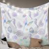 YOKOU Wall Tapestry, Dreamlike Hippocampus Conch Shell Scale Summer Marine Life Ocean Wall Hanging Tapestries for Bedroom, Dorm, Living Room, Home Dcor 39"X59" view 2