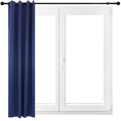 Sunnydaze 51.5 x 120-Inch Indoor/Outdoor Blackout Curtains with Grommet Top - Includes Tiebacks - Blue