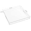 1818 Inch Clear Acrylic Serving Tray with Handles Extra Large Ottoman Tray Decorative Tray Spill-Proof Coffee Table Space Saver Oversize Counter top Organizer Platter with Safe Edge view 2