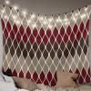 YOKOU Wall Tapestry, Mid Century Design Wave Stripe Geometric Pattern Brown Burgundy Red Wall Hanging Tapestries for Bedroom, Dorm, Living Room, Home Dcor 85"X90" view 2