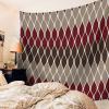YOKOU Wall Tapestry, Mid Century Design Wave Stripe Geometric Pattern Brown Burgundy Red Wall Hanging Tapestries for Bedroom, Dorm, Living Room, Home Dcor 85"X90" view 3