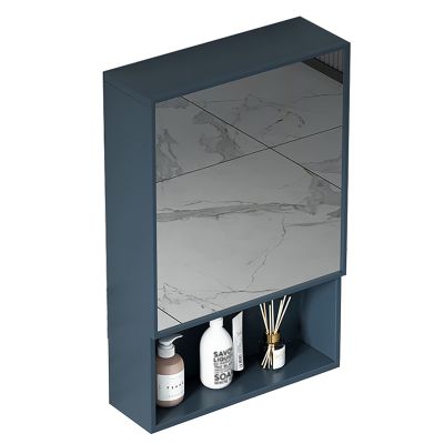 Wall Mount Bathroom Mirror Cabinet Medicine Cabinet Hanging Cabinet with Mirror Door Bathroom Wall Mirror Cabinet 15.7 * 25.5 INCH Blue/White Aluminum Alloy (Color : Blue, Size : 15.7 * 25.5 inch)
