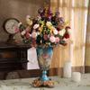 ZLIVASES Elegant Large Flower Vases Table Centerpiece for Kitchen Dining Living Room Home Decor, European RetroTall Big Resin Flowers Chinese Vases for Bedroom Decorations, Blue 10.24in 5.9in view 3