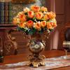 Elegant Large Flower Vases Table Centerpiece for Kitchen Dining Living Room Home Decor, European RetroTall Big Resin Flowers Chinese Vases for Bedroom Decorations, (Wine 14.17in) view 2