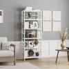 Bamjoy Bamboo Shelf, 6 Tier Bookcase Storage Shelves, Tall Book Rack Shelving Unit, Multipurpose Storage Display Shelf Adjustable Storage Rack for Bathroom Home Office Living Room Kitchen, White view 2