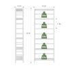 Bamjoy Bamboo Shelf, 6 Tier Bookcase Storage Shelves, Tall Book Rack Shelving Unit, Multipurpose Storage Display Shelf Adjustable Storage Rack for Bathroom Home Office Living Room Kitchen, White view 3
