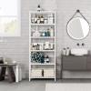 Bamjoy Bamboo Shelf, 6 Tier Bookcase Storage Shelves, Tall Book Rack Shelving Unit, Multipurpose Storage Display Shelf Adjustable Storage Rack for Bathroom Home Office Living Room Kitchen, White view 4