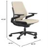 Steelcase Gesture Office Chair - Era Oatmeal Fabric, Low Seat Height, Shell Back, Black on Black Frame, and Standard Carpet Casters view 3