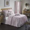 Timeless Ticking Red Ruffled Twin Bedspread, High Skirt on 3 Sides, Vintage Farmhouse Bedding, Christmas view 1