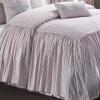 Timeless Ticking Red Ruffled Twin Bedspread, High Skirt on 3 Sides, Vintage Farmhouse Bedding, Christmas view 2