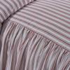 Timeless Ticking Red Ruffled Twin Bedspread, High Skirt on 3 Sides, Vintage Farmhouse Bedding, Christmas view 3