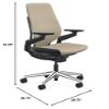 Steelcase Gesture Office Chair - Cogent: Connect Malt Fabric, Low Seat Height, Shell Back, Black on Black Frame with Polished Aluminum Base, Lumbar Support, and Hard Floor Casters view 3