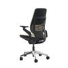 Steelcase Gesture Office Chair - Cogent: Connect Malt Fabric, Low Seat Height, Shell Back, Black on Black Frame with Polished Aluminum Base, Lumbar Support, and Hard Floor Casters view 4