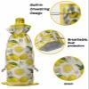 10 Pack Wine Bottle Bags, Summer Lemon Wine Bottle Cover with Drawstring, Yellow Tropical Lemon Spring Floral Gift Bag for Champagne Wedding Birthday Party view 4