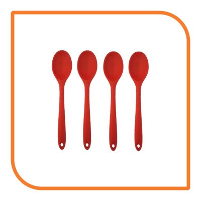 8" Red Silicone Spoon (4 Spoons) by MyXOHome
