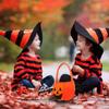 Beavorty 5pcs Pumpkin Candy Baskets Non-woven Handheld Treat Bags for Halloween Party Candy Holders for Home Office Garden and Events view 2
