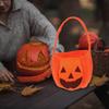 Beavorty 5pcs Pumpkin Candy Baskets Non-woven Handheld Treat Bags for Halloween Party Candy Holders for Home Office Garden and Events view 3