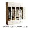 BNNP Portable Closets Wardrobe Folding Wardrobe Portable Wardrobe Modular Cabinet Combination Wardrobe Foldable Wardrobe Bedroom Clothes Shoes Locker Easy to Assemble (Color : C) view 2