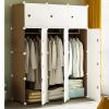 BNNP Portable Closets Wardrobe Folding Wardrobe Portable Wardrobe Modular Cabinet Combination Wardrobe Foldable Wardrobe Bedroom Clothes Shoes Locker Easy to Assemble (Color : C) view 4