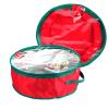 Fotrsta 2pcs 20 Inch Christmas Wreath Storage Bag,Portable Garland Storage Container, Holiday Xmas Artificial Wreaths Organizer, Transparent Window & Dual Zipper & Sturdy Handle view 3