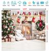 10x10ft Christmas Backdrop Christmas Fireplace Backdrops Xmas Theme Backdrop New Year Decoration Background Family Party Baby Shower Decoration Background view 3