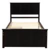 Twin Platform Bed with 2 Drawers , Solid Wood Twin Size Platform Bed Frame with Headboard for Teens Adults Living Room Bedroom Guest Room, No Box Spring Needed, Espresso view 4