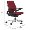 Steelcase Gesture Office Chair - Cogent: Connect Merlot Fabric, Medium Seat Height, Shell Back, Black on Black Frame with Polished Aluminum Base, Lumbar Support, and Standard Carpet Casters view 3