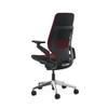 Steelcase Gesture Office Chair - Cogent: Connect Merlot Fabric, Medium Seat Height, Shell Back, Black on Black Frame with Polished Aluminum Base, Lumbar Support, and Standard Carpet Casters view 4