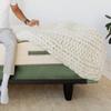 StretchWrap Box Spring Cover - 100% Egyptian Cotton, 1000 Thread Count, Wrap Around 4 Sides Bed Skirt for Hotel & Home, Fits Box Springs up to 28 Inch - King, Moss view 3