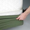 StretchWrap Box Spring Cover - 100% Egyptian Cotton, 1000 Thread Count, Wrap Around 4 Sides Bed Skirt for Hotel & Home, Fits Box Springs up to 28 Inch - King, Moss view 4