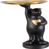 Bear Figurine with Tray Animal Ornament Cosmetic Jewelry Organizers Serving Tray for Living Room Table Home Decoration - Black view 1