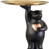 Bear Figurine with Tray Animal Ornament Cosmetic Jewelry Organizers Serving Tray for Living Room Table Home Decoration - Black view 2